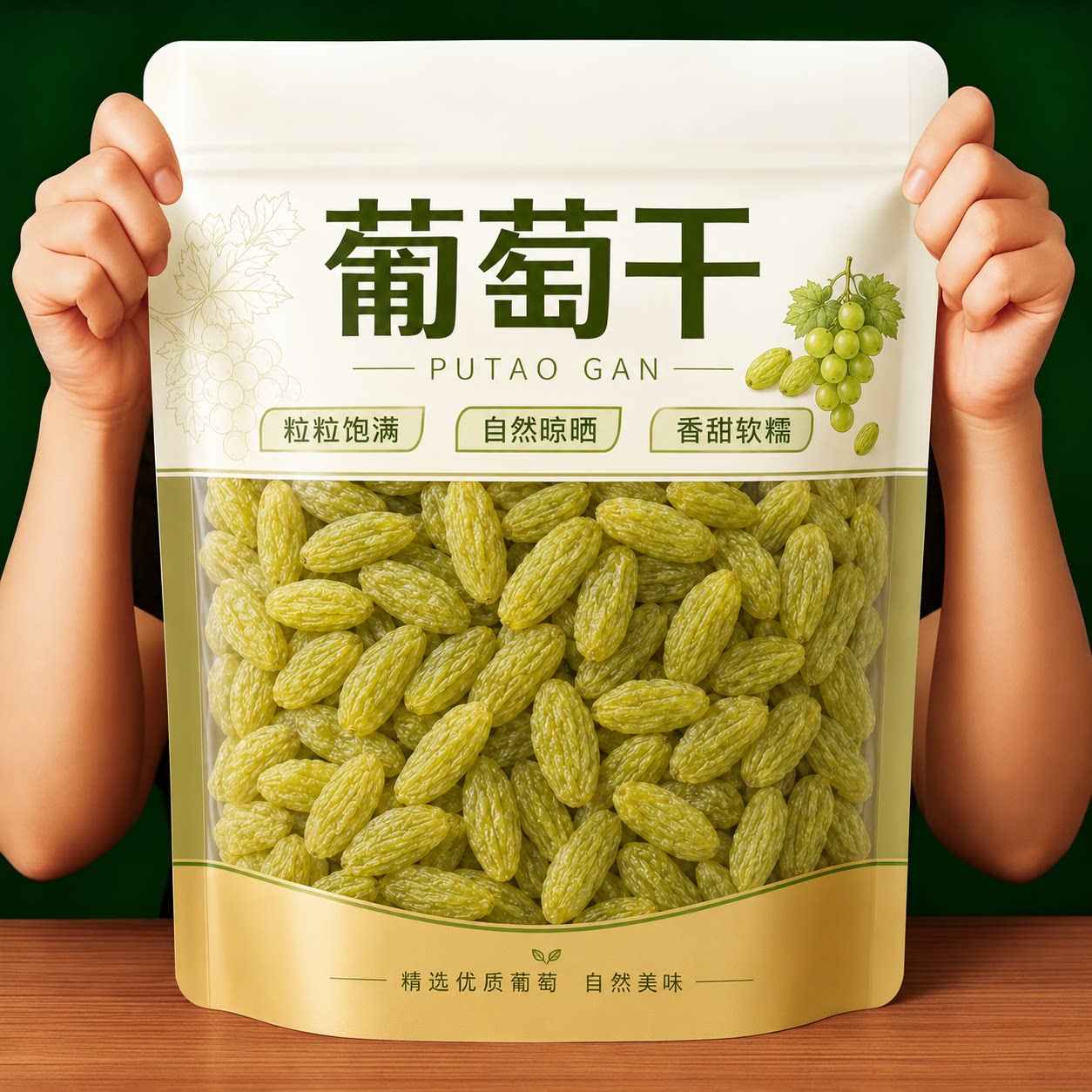葡萄干新疆特级超大官方旗舰店开袋即食蜜饯果干零食绿宝石超大粒