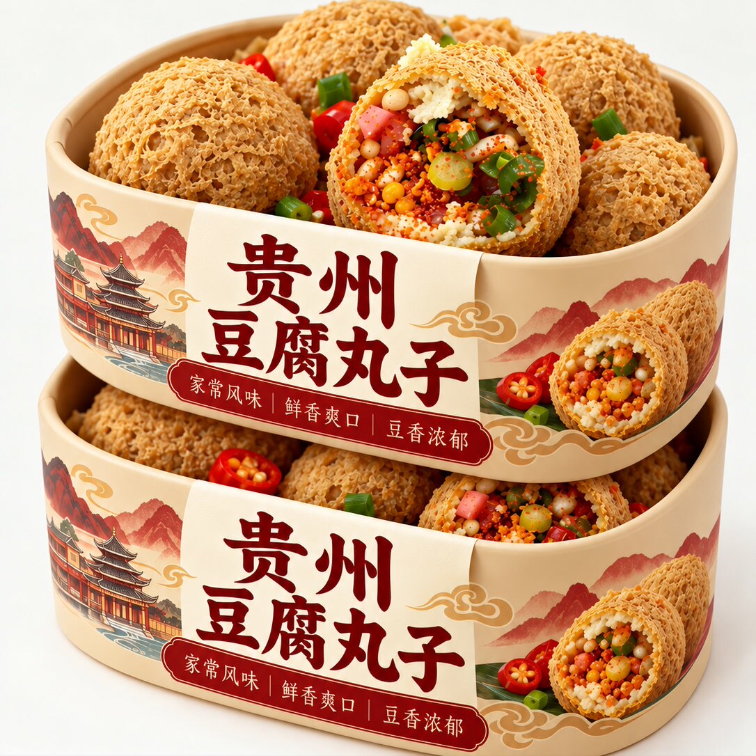 正宗贵州特产纯手工豆腐圆子炸丸子豆腐火锅贵阳名小吃官方旗舰店
