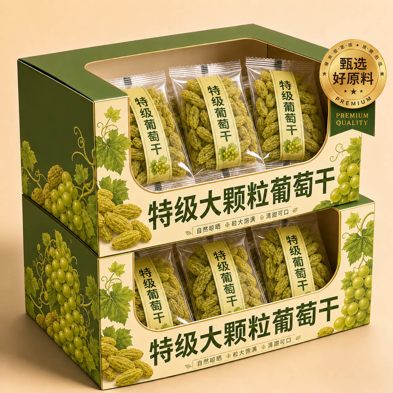 葡萄干新疆特级超大官方旗舰店开袋即食蜜饯果干零食绿宝石超大粒