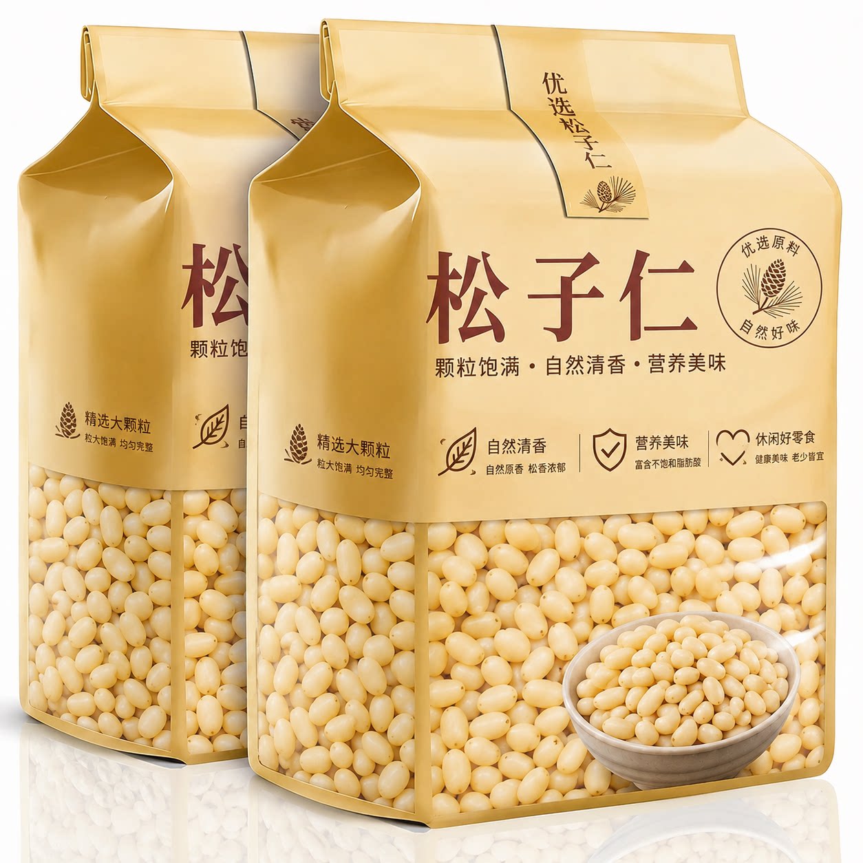 东北松子仁正品官方旗舰店原味无添加开盖即食层层筛选健康小零食
