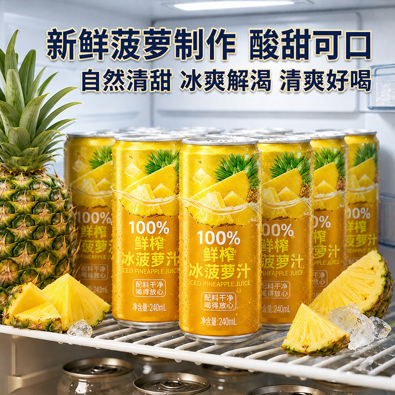 100%nfc菠萝汁无添加0脂清爽解腻整箱果汁调酒商用正品官方旗舰店