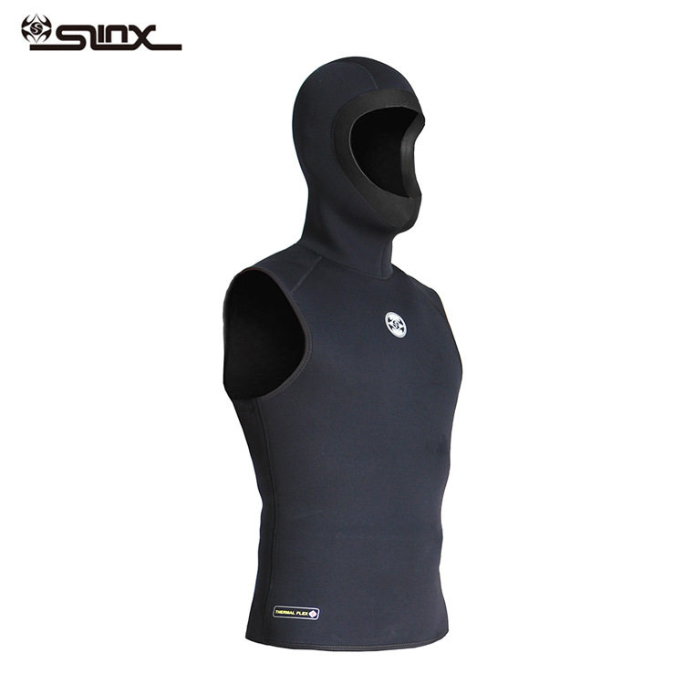 3mm连帽保暖潜水背心slinx无袖冲浪潜水衣带头套分体潜水服马甲
