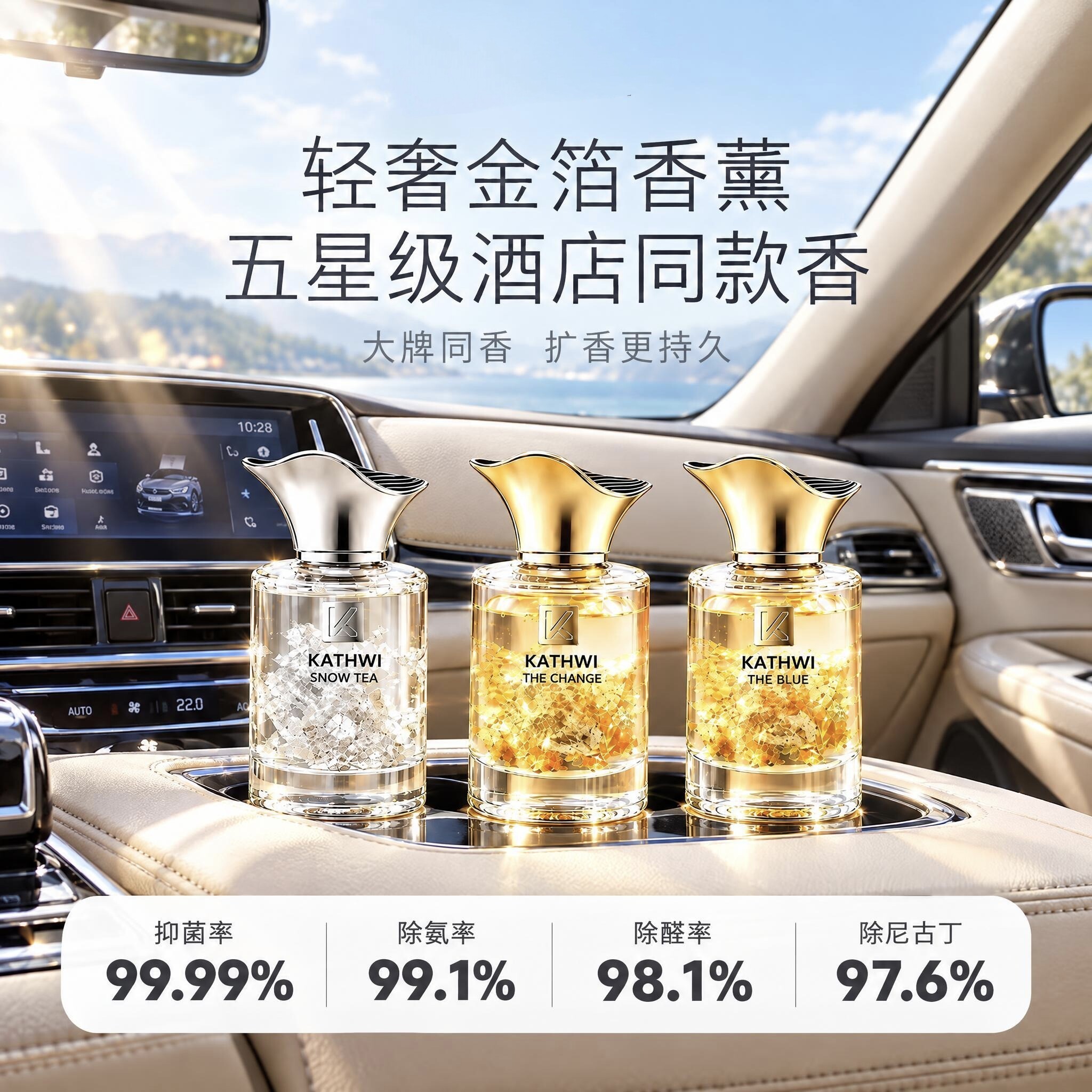 科净威金箔车载香水2026新款正品