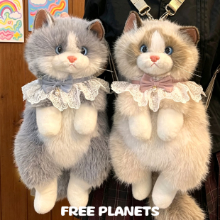 猫咪背包仿真布偶玩偶毛绒公仔双肩包娃娃书包可爱女朋友生日礼物