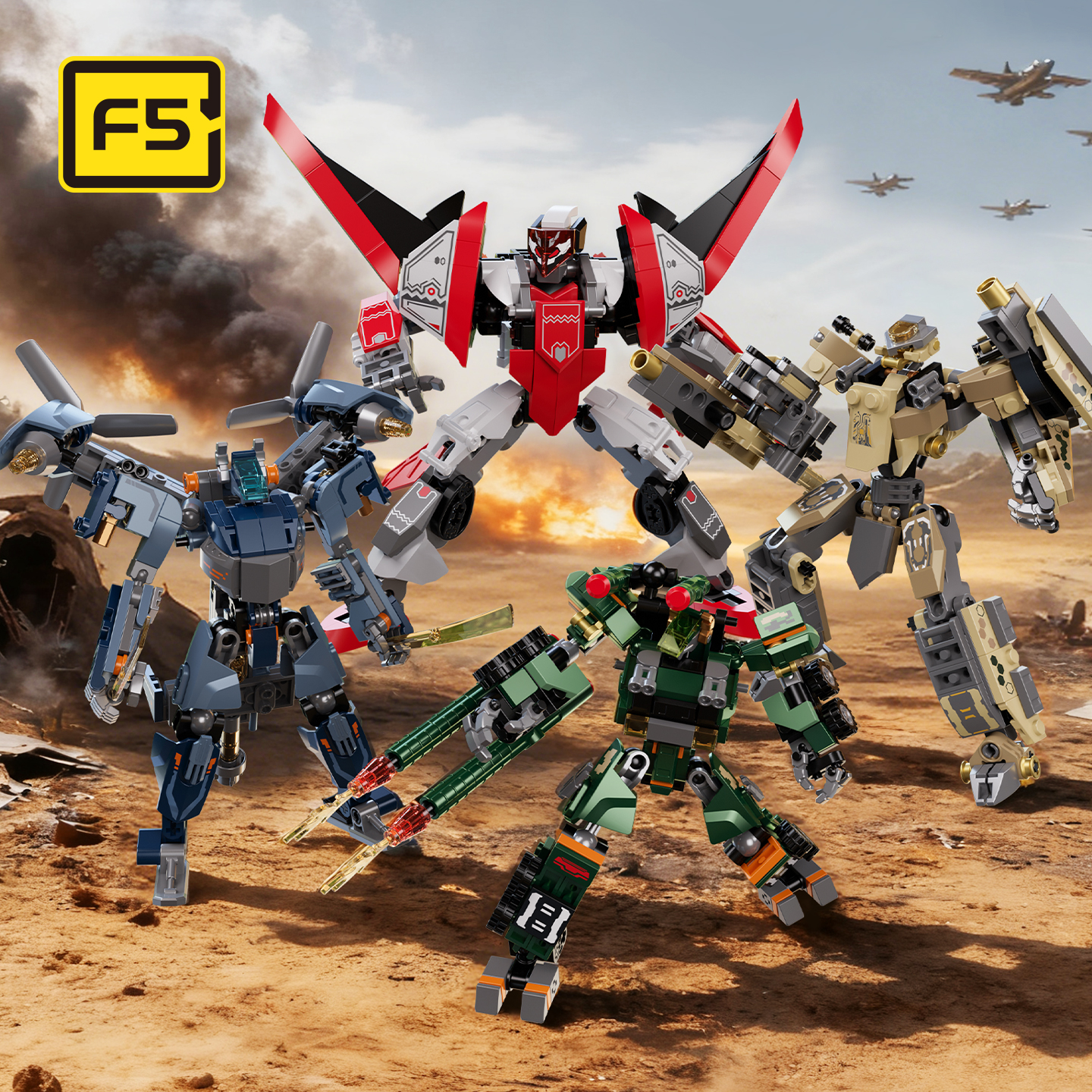 F5积木星空机变可直接变形机甲益智拼装玩具男孩8岁10岁生日礼物