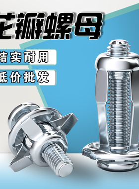 花瓣膨胀螺丝花瓣螺母中空壁虎空心铁皮汽车车牌灯笼拉铆膨胀螺栓