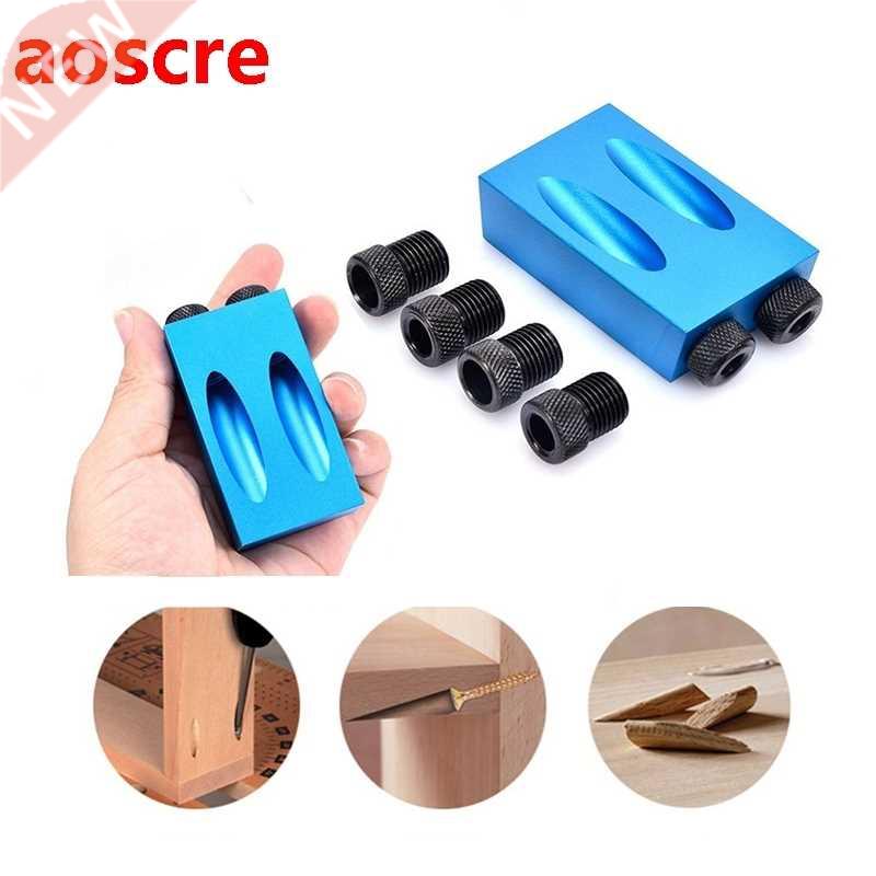 Pocket Hole Jig Kit 6/8/10mm Angle Drill Guide Set Hole Punc