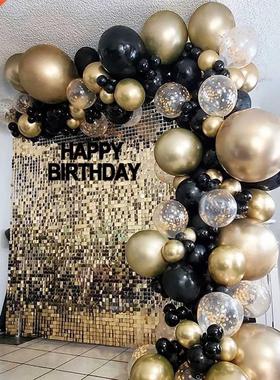 Black Gold Balloon Garland Arch Kit Confetti Latex Balloon 3