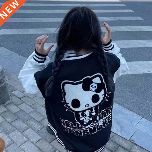 Cute Cartoon Sweatshirt Female Harajuku Streetwear Funny Zip