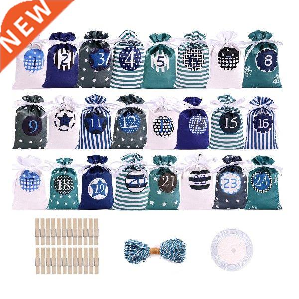50pcs Home Decor Gift Bag Set Advent Calendar Rope Clip
