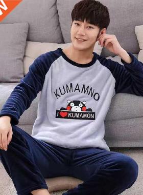 Flannel Pajamas For Men Warm Sleepwear Men's Winter Thick Pa