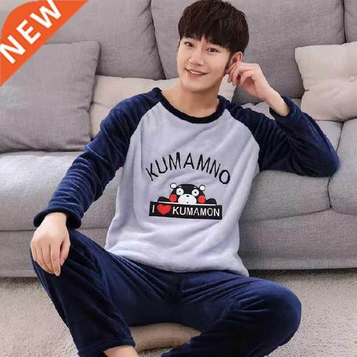 Flannel Pajamas For Men Warm Sleepwear Men's Winter Thick Pa