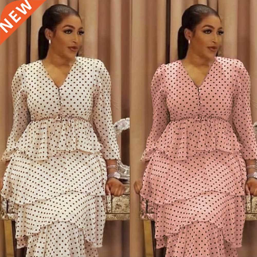 MD African Print Dresses For Women 2021 Polk Dot Evening Par图片
