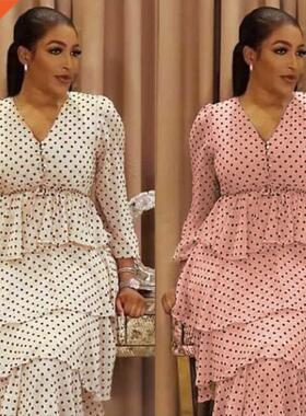 MD African Print Dresses For Women 2021 Polk Dot Evening Par