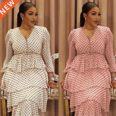 MD African Print Dresses For Women 2021 Polk Dot Evening Par