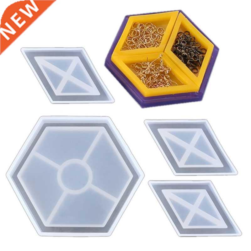 4Pcs/Set Coaster Tray Resin Mold Removable Jewelry Tray