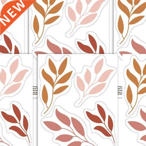6 Sheets Wall Stickers Plane Bohemia Flexible Elegant Leaf