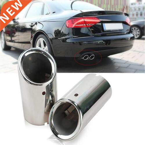 Car Stainless Steel Chrome Exhaust Headers Tip Pipe Tail Rea