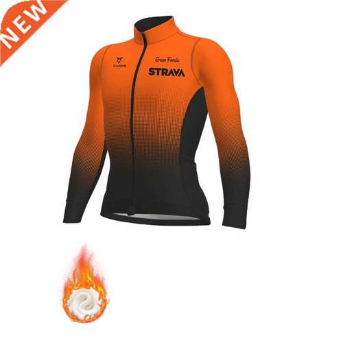2022 New STRAVA Team Cycling Jackets Winter Thermal Fleece J