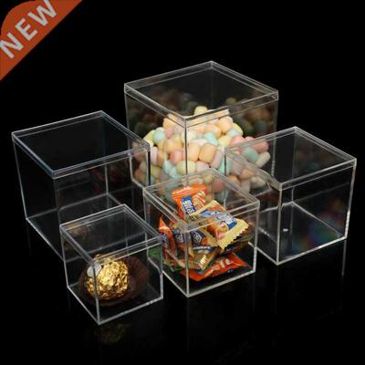 Square Transparent Plastic Storage Box Collection Display Je