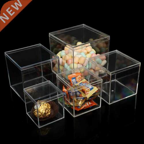 Square Transparent Plastic Storage Box Collection Display Je