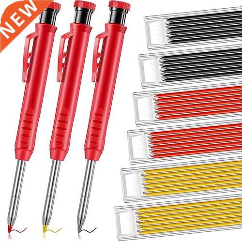 3/4pcs Solid Wood Carpenter Pencil with 36 Replacement