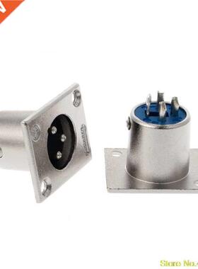 2 Pcs Nickel Plated  Pin XLR Male Receptacle Adapter Jack P