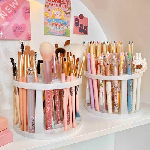 Lattices Cosmetic Make-up Brush Storage Box Table Organizer
