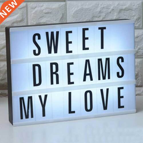 LED Night Light With 96 Letters Cards  Box Lamp AA Batter