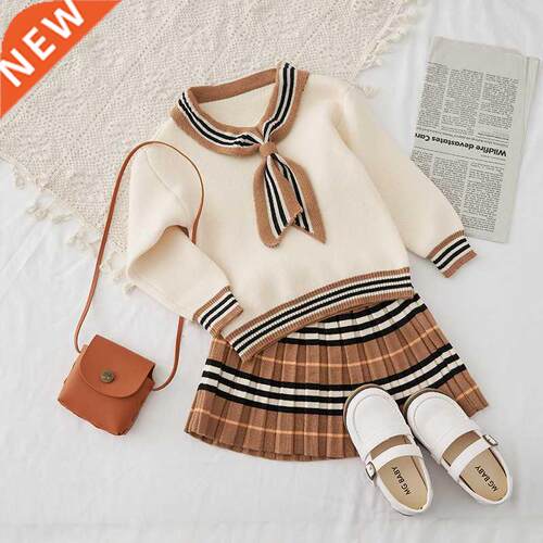 Designed 2Pcs Girls Classic Clothing Set Spring Long Sleeves