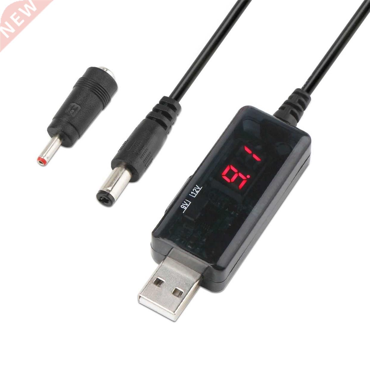 USB Boost Cable 5V Step Up to 9V 12V Adjustable Voltage Conv