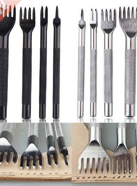 4 Pcs Leather Craft Tools Black Steel Leather Hole Punches