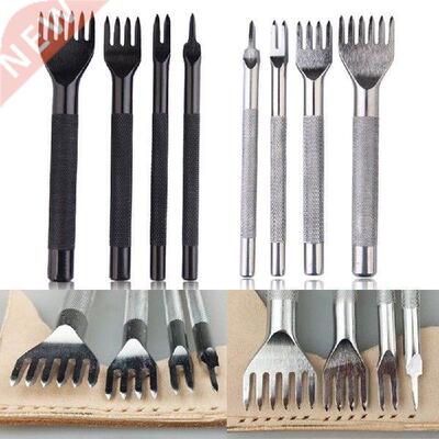 4 Pcs Leather Craft Tools Black Steel Leather Hole Punches