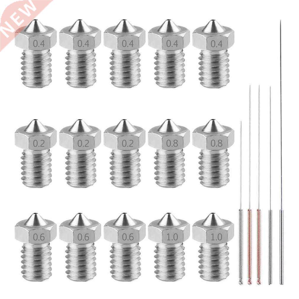 20PCS ED Nozzle M6 Threaded Stainless Steel for 1.75mm