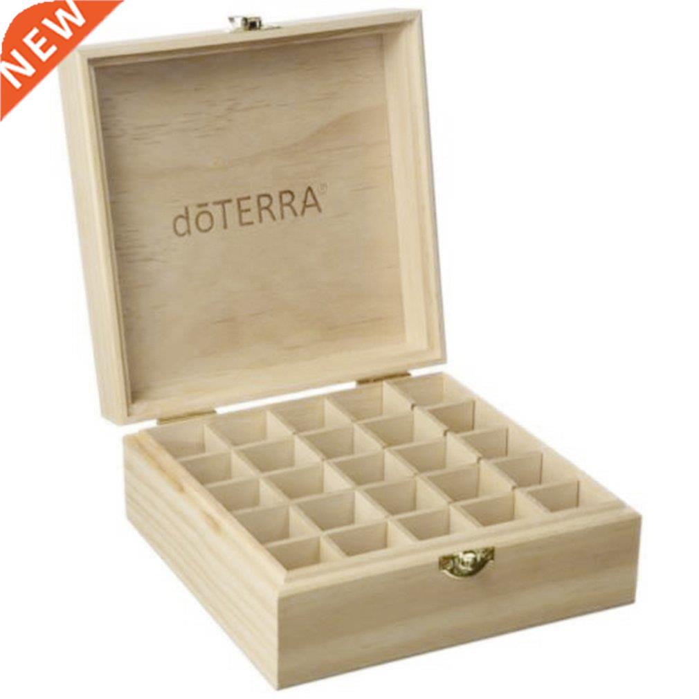 25 Slots Wooden Storage Box 1pc Carry Organizer Essential Oi
