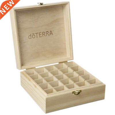 25 Slots Wooden Storage Box 1pc Carry Organizer Essential Oi