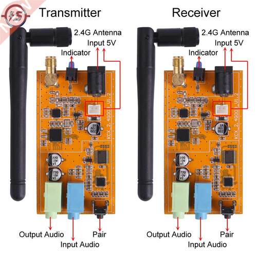 Wireless Transmitter Receiver DC 5V 2.4G ISM HiFi Real-Time