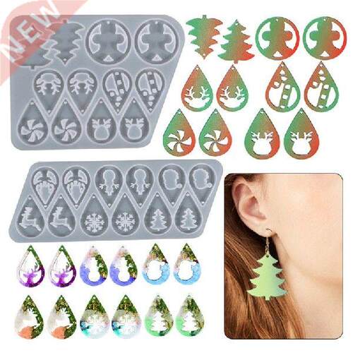 Christmas Earrings Epoxy Resin Mold Necklace Pendants