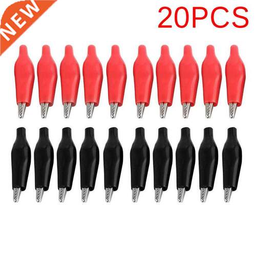 20 Pcs Red Soft Coated Testing Probe Alligator Clips Crocodi