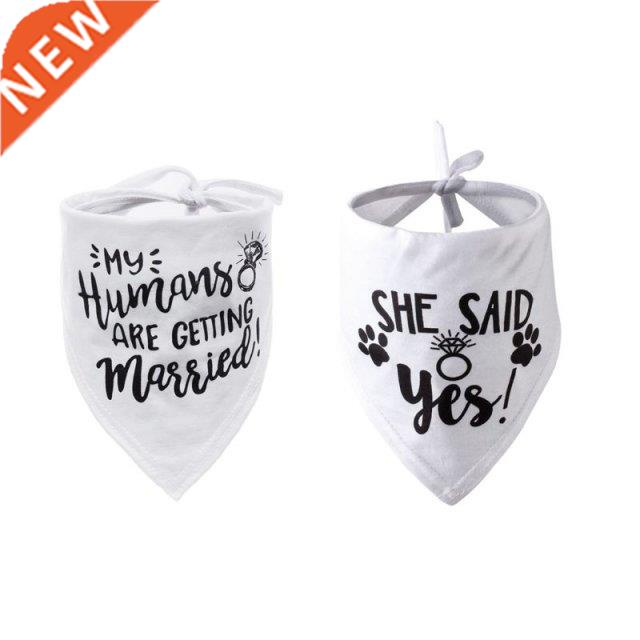 Dog Wedding Bandana Married Engagement Pet Triangle Bibs Sca