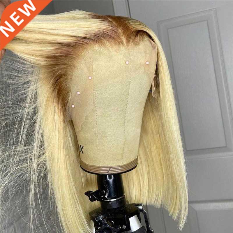 Ombre Blonde Bob Wig Human Hair Short Bob 613 Wig Lace Part