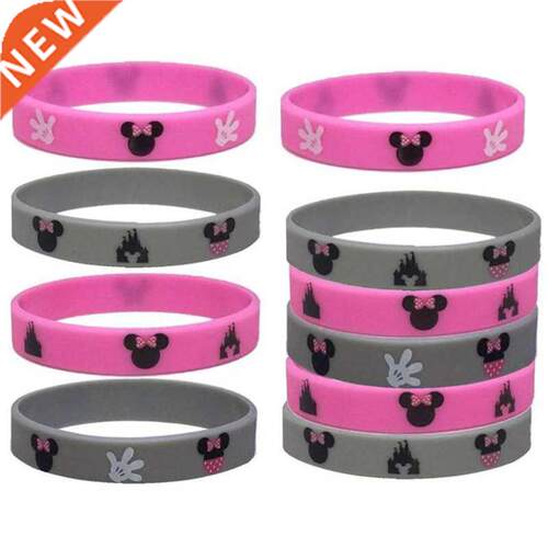 10Pcs Minnie Mouse Party Small Gift kid Silicone Bracelet fo