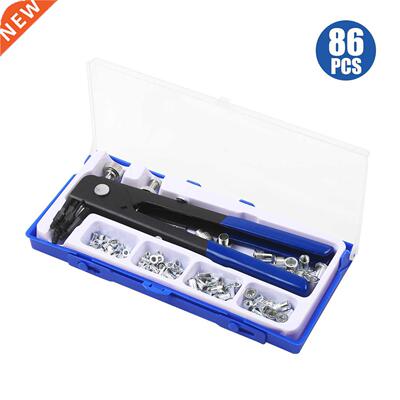86PCS Rivet Nut Tool Kit Set Blind Rivet Nut Hand Riveter Wr