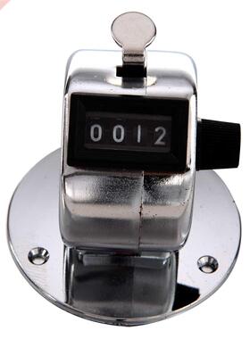 Round Base 4 Digit Manual Hand Tally Mechanical Palm Click C