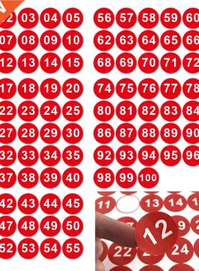 1 100 stickers round number black digital sticker label lab