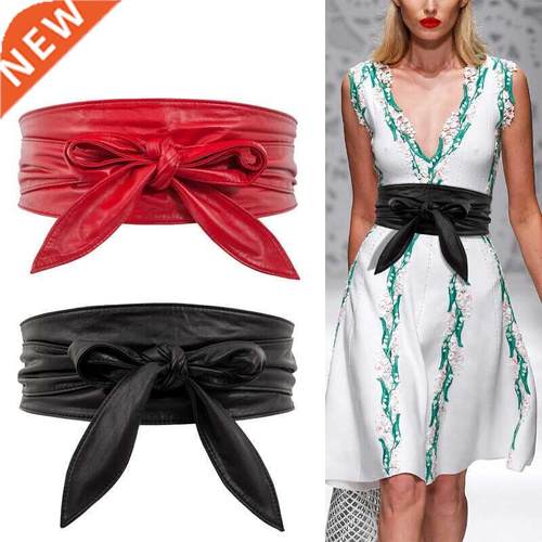 Women Lace Up Belt New Bowknot Belts for Women Longer Wide B