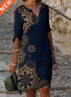 Fashion casual dress large size loose dress temperamental mi