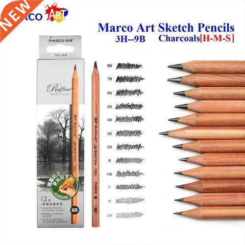 Marco Raffine Sketch Drawing Pencils Set 9B 8B 7B 6B 5B 4B