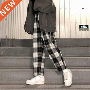 dropshipping Harajuku Plaid Pants For Women Trousers 2020 St