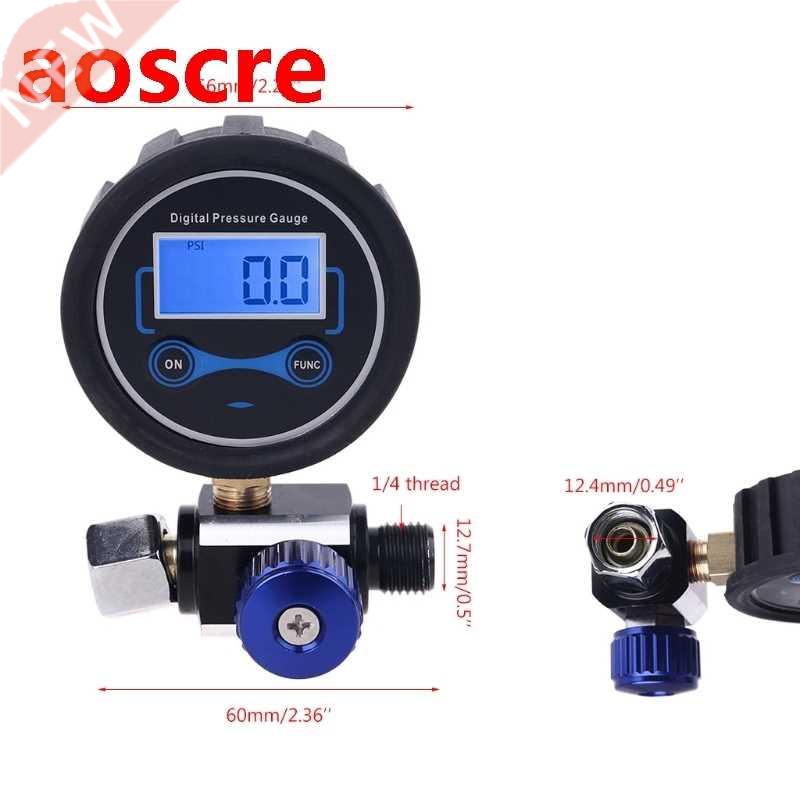 200PSI Airflow Regulator Digital Pressure Gauge Air Adjustin